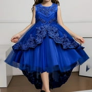 Toddler Girl Dresses Toddler Formal Dresses Blue Girls Dress Girls Fancy Dress Easter Dresses for Girls 3-4Y